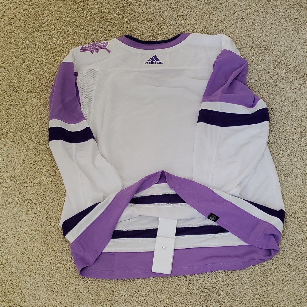Adidas Men's Purple and White San Jose Sharks Jersey. - Picture 8 of 8